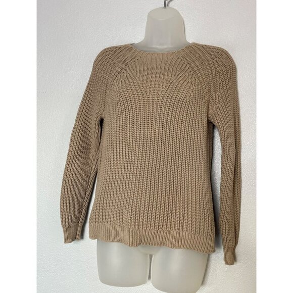 J.Crew Tan Long Sleeve Crew Neck Knit Pullover Sweater XS - Picture 1 of 9